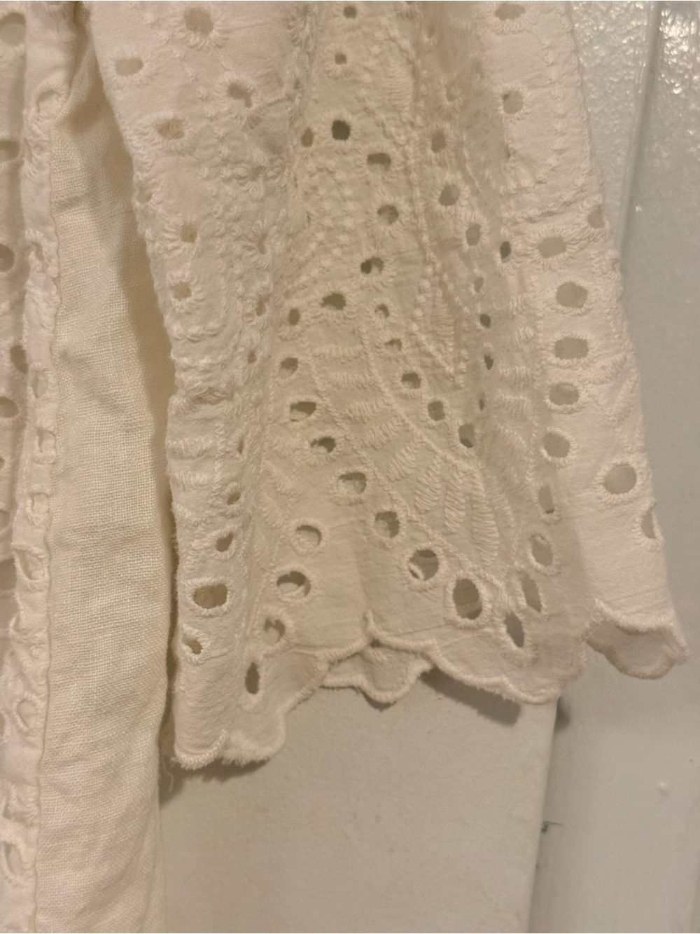 REVOLVE Cream Eyelet V-Neck Mini Dress - Picture 6 of 12